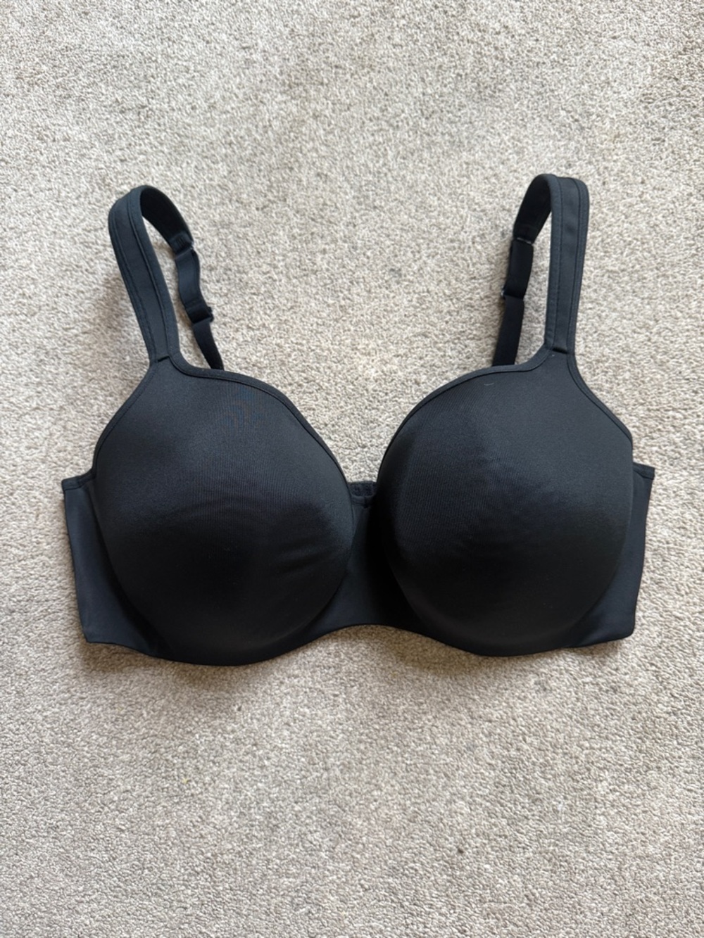 Cacique Black Smooth Lightly Lined Balconette 40DD Natural Lifted Seamless Cups